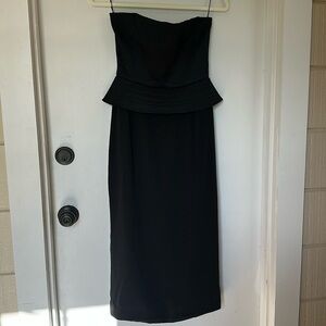 Richard Tyler Couture Black Strapless Moto midi Corset Dress Womens Size 6